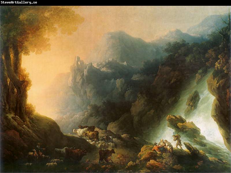 Franciszek Ksawery Lampi The mountain scenery from waterfall